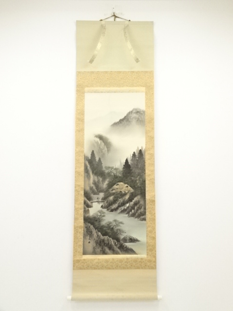 JAPANESE HANGING SCROLL / HAND PAINTED / LANDSCAPE 